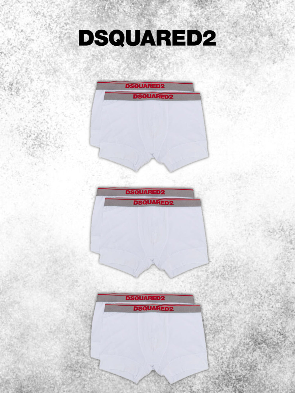 Dsquared Underwear Pack 6 White Red